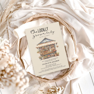 Locally Grown Farmer's Market Baby Shower Invitation