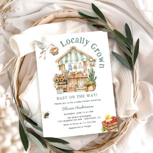 Locally Grown Farmers Market Baby Shower Invitation