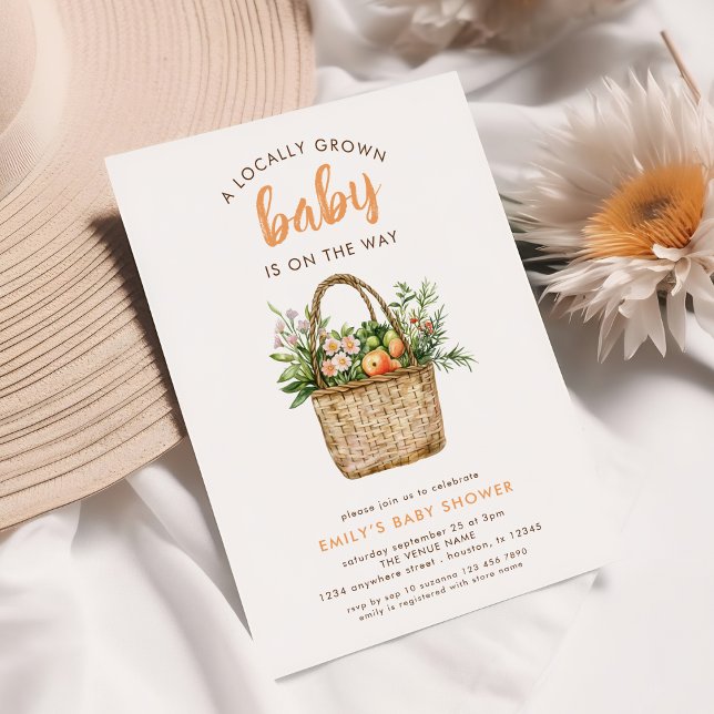 Locally Grown Farmers Market Baby Shower  Invitation (Creator Uploaded)