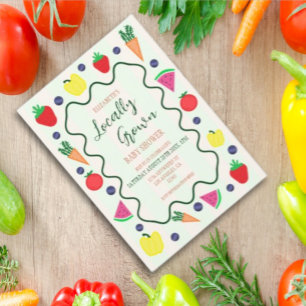 Locally Grown Farmer's Market Baby Shower Invitation