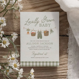 Locally Grown Farmers Market Baby Shower Invitation
