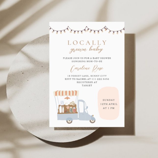 Locally Grown Farmer's Market Baby Shower Invitation (Creator Uploaded)