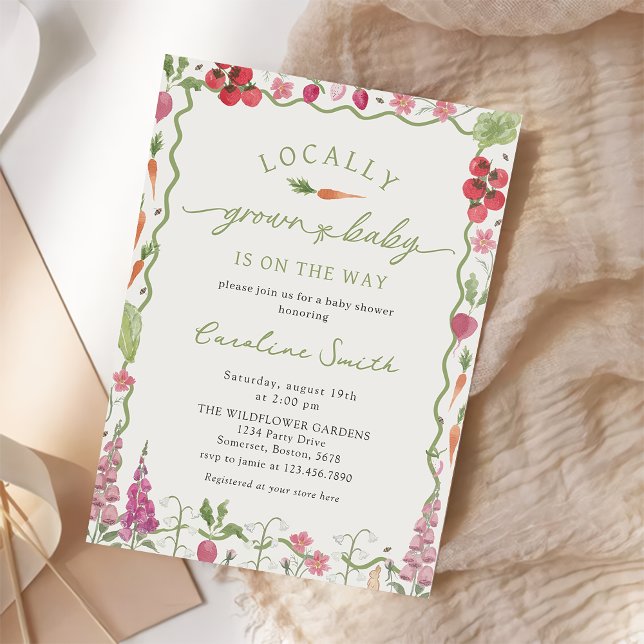 Locally Grown Farmers Market Baby Shower Invitation (Creator Uploaded)