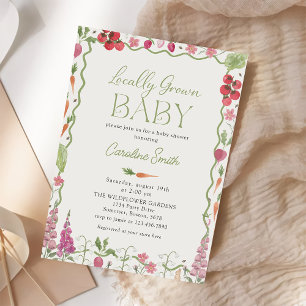 Locally Grown Farmers Market Baby Shower Invitation