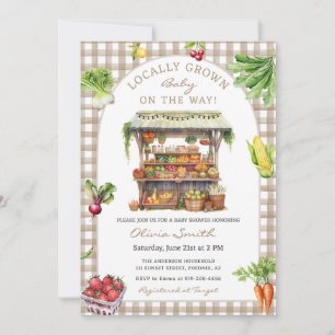 Locally Grown Farmers Market Baby Shower Invitation