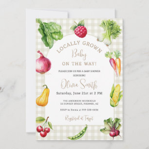 Locally Grown Farmers Market Baby Shower Invitation