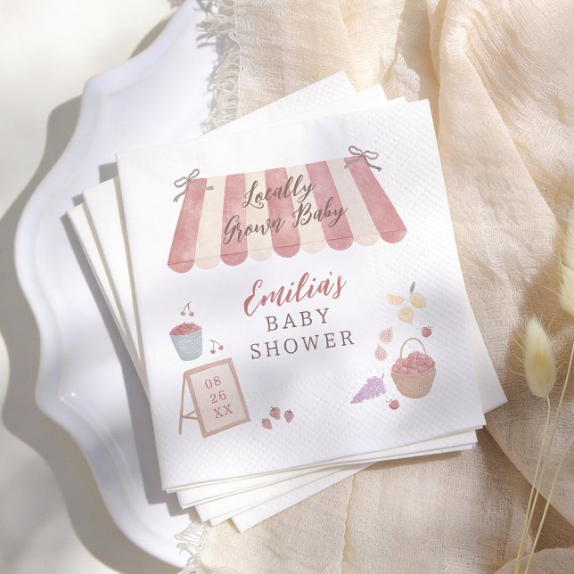 Locally Grown Farmer's Market Baby Shower Napkin (Creator Uploaded)