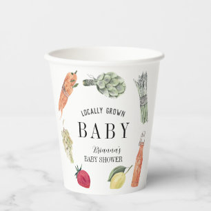 Locally Grown Farmers Market Baby Shower Paper Cups