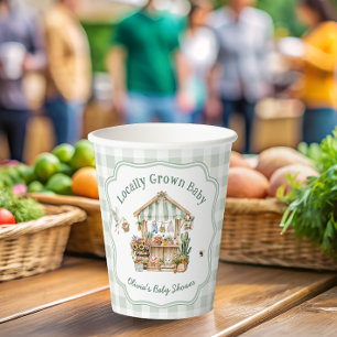 Locally Grown Farmers Market Baby Shower Paper Cups