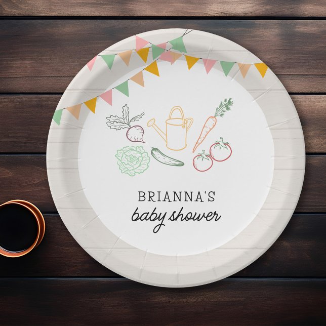 Locally Grown Farmers Market Baby Shower Paper Plate (Creator Uploaded)