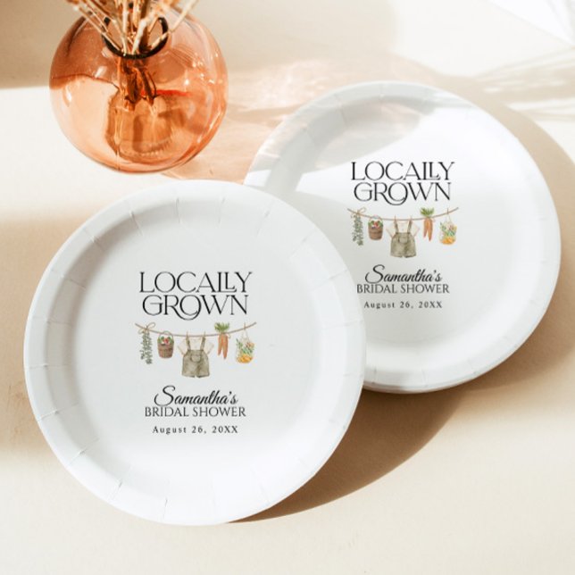 Locally Grown Farmers Market Baby Shower Paper Plate (Creator Uploaded)