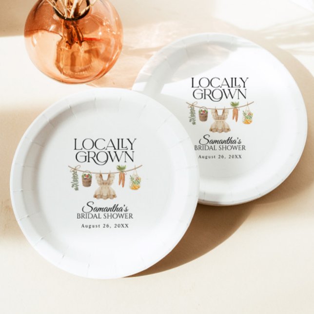 Locally Grown Farmers Market Baby Shower Paper Plate (Creator Uploaded)