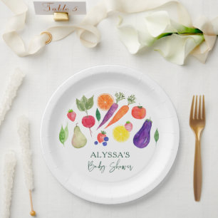 Locally Grown Farmers Market Baby Shower Paper Plate