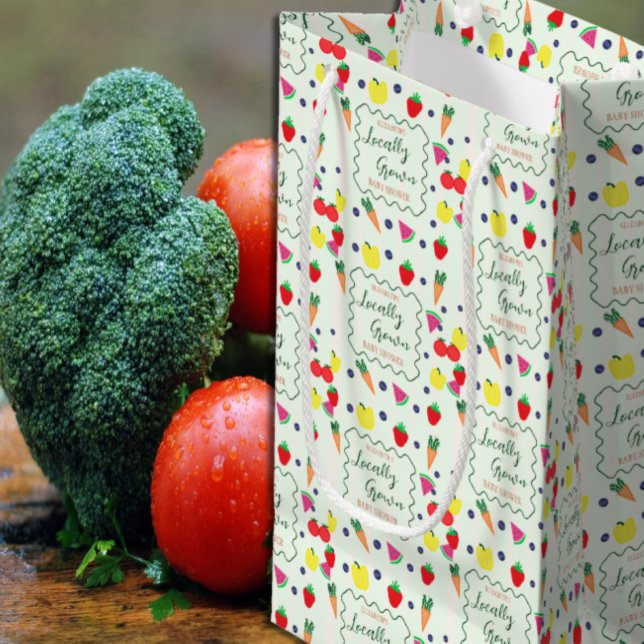 Locally Grown Farmer's Market Baby Shower Small Gift Bag (Creator Uploaded)