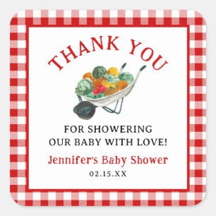 Locally Grown Farmers Market Baby Shower Square Sticker