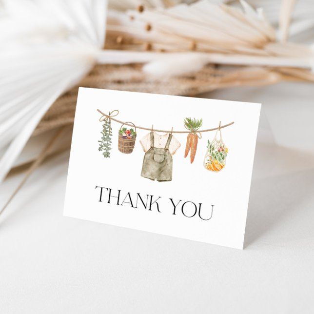 Locally Grown Farmers Market Baby Shower Thank You Card (Creator Uploaded)