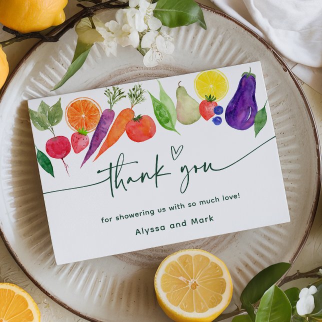 Locally Grown Farmers Market Baby Shower Thank You Card (Creator Uploaded)