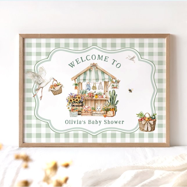 Locally Grown Farmers Market Baby Shower Welcome Poster (Creator Uploaded)
