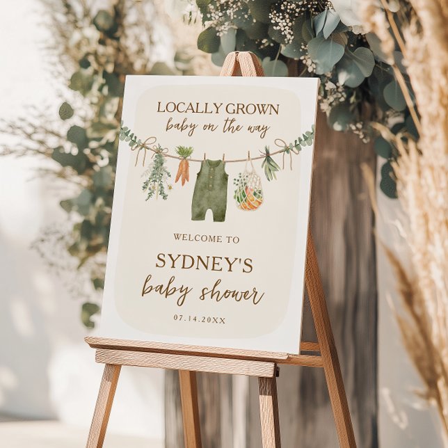 Locally Grown Farmer's Market Baby Shower Welcome  Poster (Creator Uploaded)