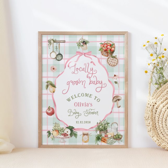 Locally Grown Farmers Market Baby Shower Welcome Poster (Creator Uploaded)