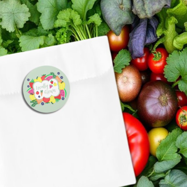 Locally Grown Farmer's Market Birthday Classic Round Sticker (Creator Uploaded)
