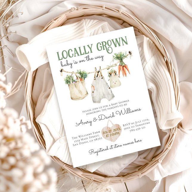 Locally Grown Farmers Market Boho Baby Shower Invitation (Creator Uploaded)
