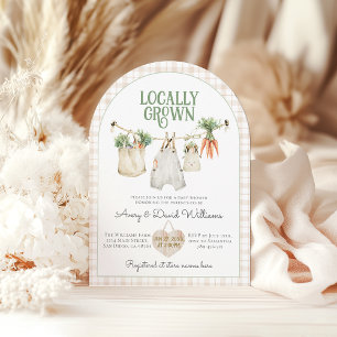 Locally Grown Farmers Market Boho Baby Shower Invitation