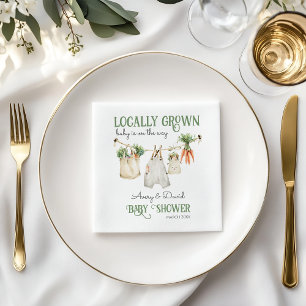Locally Grown Farmers Market Boho Baby Shower Napkin