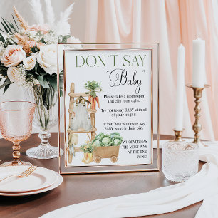 Locally Grown Farmers Market Boho Baby Shower Poster