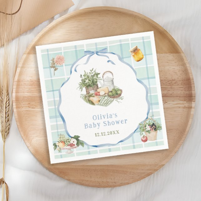 Locally Grown Farmers Market Boy Baby Shower Napkin (Creator Uploaded)