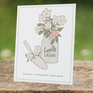 Locally Grown Farmers Market Business Pedestal Sign