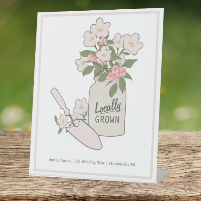 Locally Grown Farmers Market Business Pedestal Sign (Creator Uploaded)