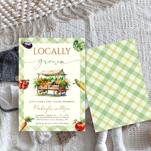Locally Grown Farmers Market Country Baby Shower Invitation
