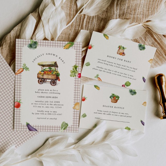 Locally Grown Farmers Market Country Baby Shower Invitation (Creator Uploaded)