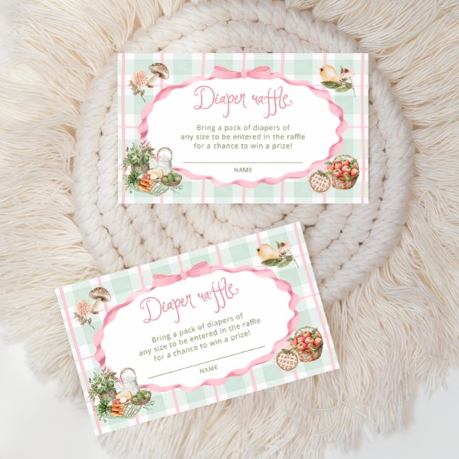 Locally Grown Farmers Market Diaper Raffle Tickets Enclosure Card (Creator Uploaded)