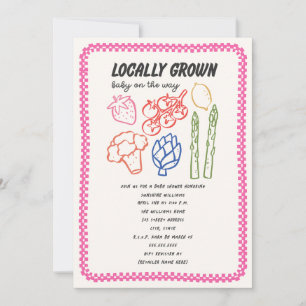 Locally Grown Farmer's Market Girl Baby Shower Invitation