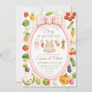 Locally Grown Farmer's Market Girl Baby Shower Invitation