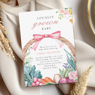 Locally Grown Farmers Market Girl Baby Shower Invitation