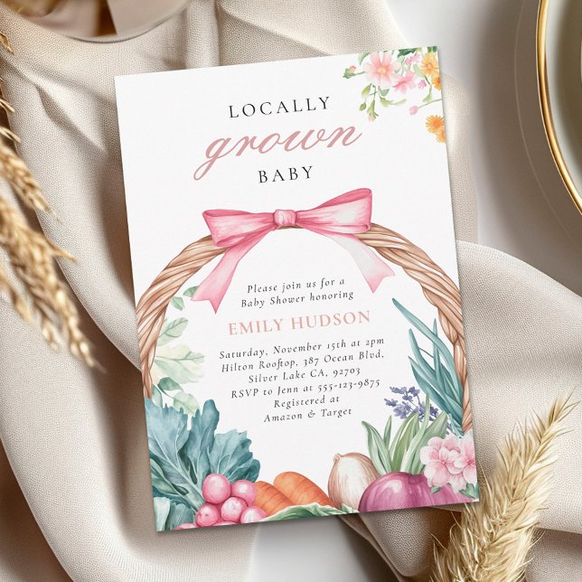 Locally Grown Farmers Market Girl Baby Shower Invitation (Creator Uploaded)