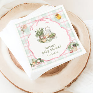 Locally Grown Farmers Market Girl Baby Shower Napkin