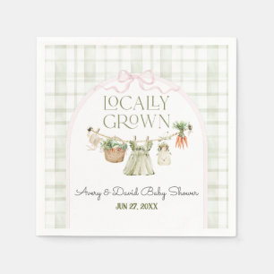 Locally Grown Farmers Market Girl Baby Shower Napkin