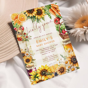 Locally Grown Farmers Market Produce Baby Shower  Invitation