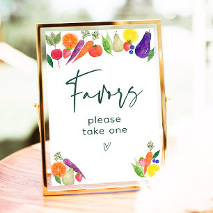 Locally Grown Farmers Market Shower Favours Sign