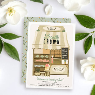 Locally Grown Farmers' Market Store 1st Birthday Invitation