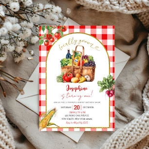 Locally Grown Farmer's Market Theme Birthday Girl Invitation
