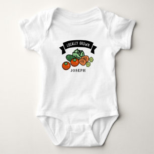 Locally Grown Farmers Market Veggies Baby Bodysuit