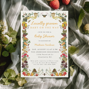 Locally Grown Farmers Market Veggies Baby Shower Invitation