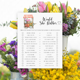 Locally grown flower Baby shower Would She Rather