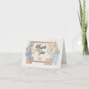 Locally Grown Flower Cart Baby Shower Thank You Card