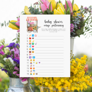 Locally grown flowers Baby shower emoji Pictionary